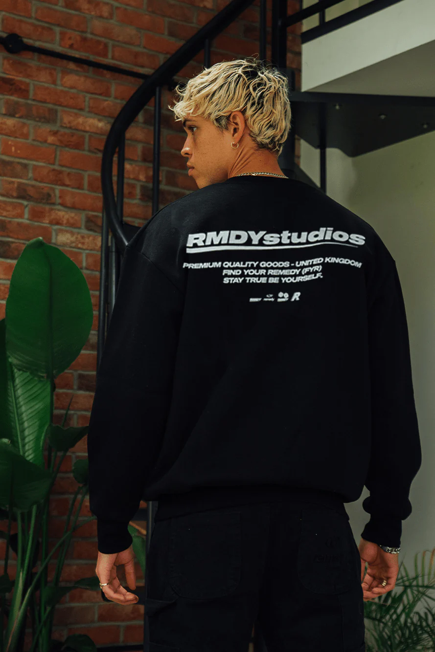 Black Statement RMDY. Crewneck